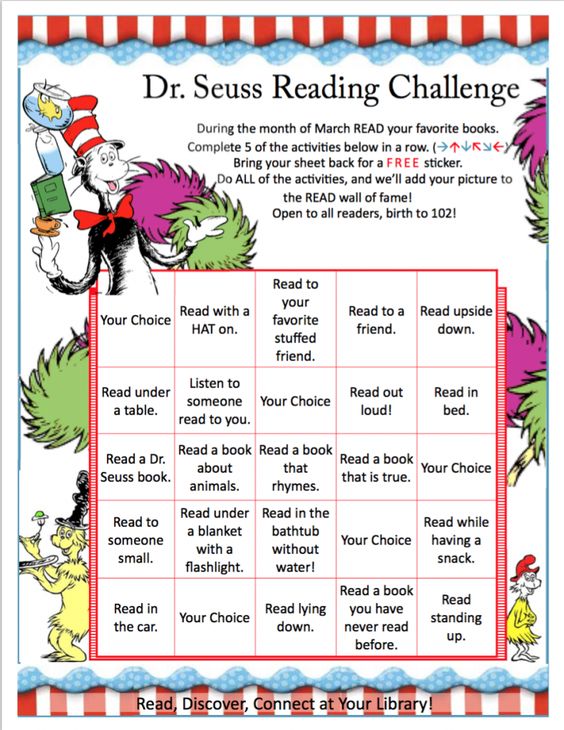 Dr Seuss Reading Challenge Chart