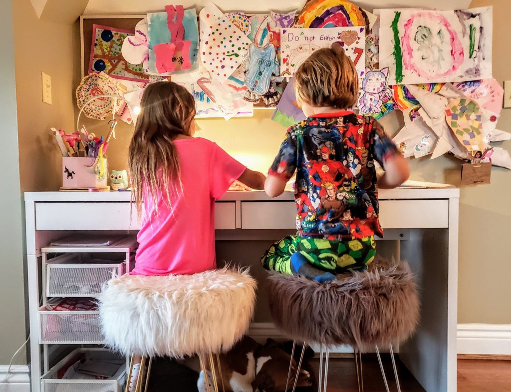 teaching learning from home work space desk